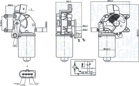 Visker motor MAGNETI MARELLI 064376600010 Visker motor MAGNETI MARELLI 064376600010