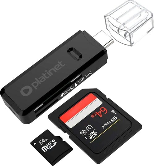 Platinet USB-C minnekortleser microSD/SD Platinet USB-C minnekortleser microSD/SD