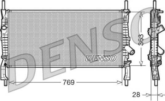 DENSO DRM10106 Radiator motorkjøling DENSO DRM10106 Radiator motorkjøling
