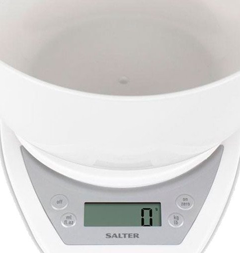 Salter 1024 Aquatronic kjøkkenvekt med bolle 2L (5kg/1g) Hvit
