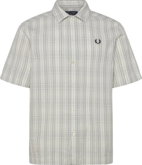 Fred Perry Seersucker Check Shirt Cream XL Fred Perry Seersucker Check Shirt Cream XL