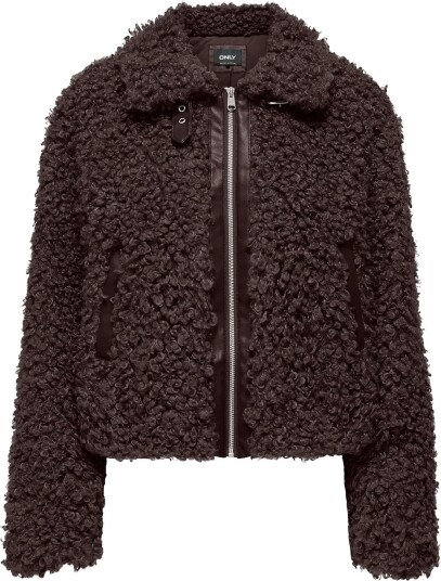 ONLY Onltilda Teddy Jacket Cc Otw CHOCOLATE TORTE L