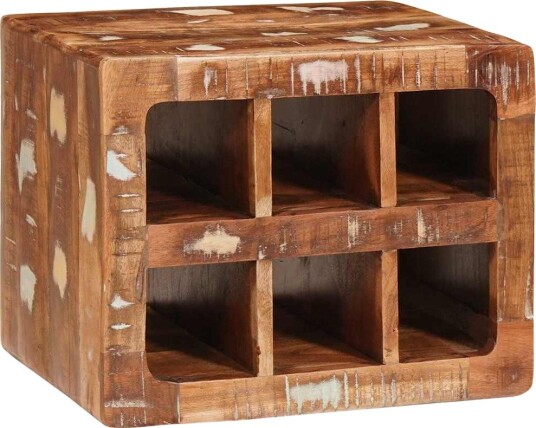 vidaXL Vinhylle Veggmontert Brun 44 x 30 x 35 cm Solid gjenvunnet tre