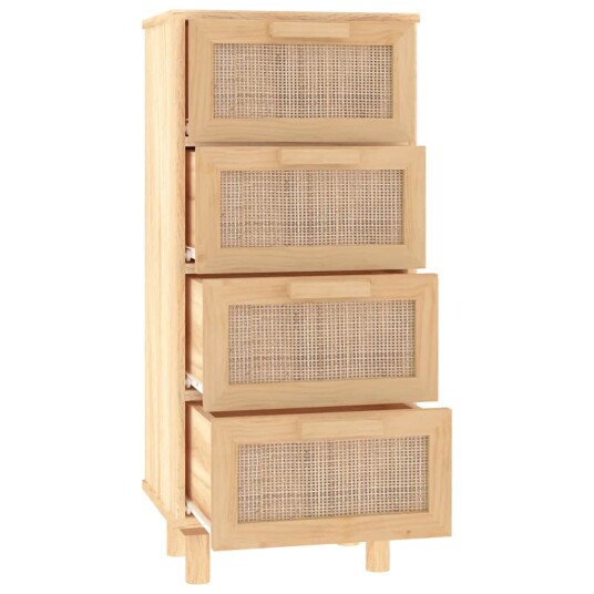 vidaXL Skjenk brun 40x30x90 cm heltre furu og naturrotting