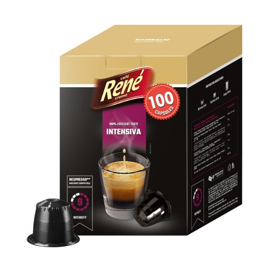 Nespresso Café René Big Pack Intensiva til Nespresso. 100 kapsler Nespresso Café René Big Pack Intensiva til Nespresso. 100 kapsler