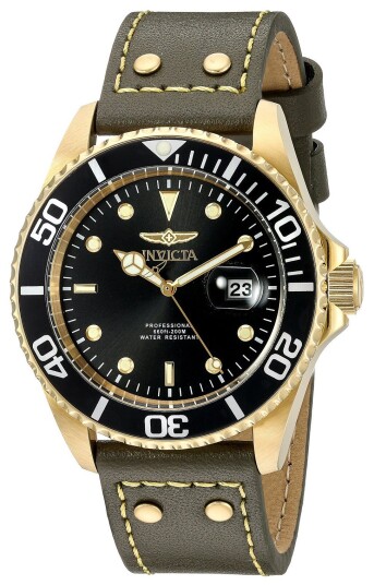 Invicta Herreklokke 22075 Pro Diver Sort/Lær Ø43 mm Invicta Herreklokke 22075 Pro Diver Sort/Lær Ø43 mm