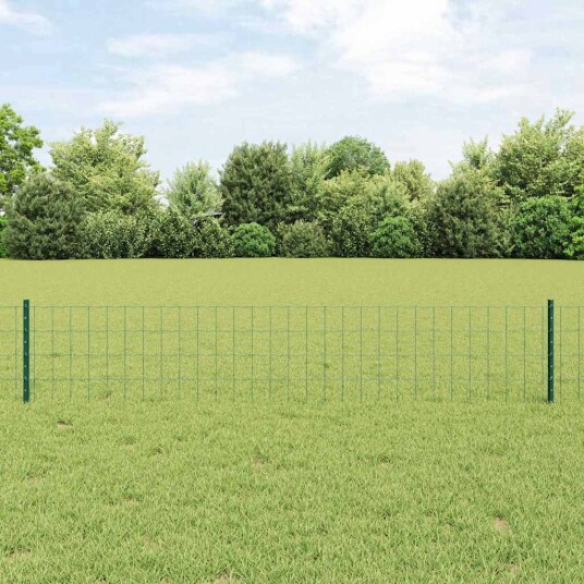 vidaXL Euro gjerdet med stolpe 10 x 0,4 m PVC-belagt stål Grønn Mesh