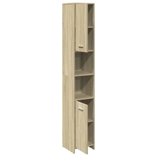 Baderomsskap sonoma eik 30x30x183,5 cm sponplate 8721102843600 Baderomsskap sonoma eik 30x30x183,5 cm sponplate 8721102843600