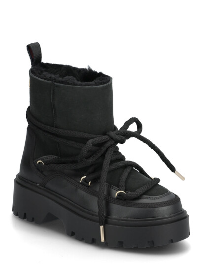 Tommy Hilfiger Real Shearling Laceup Snowboot - Black - 38 Tommy Hilfiger Real Shearling Laceup Snowboot - Black - 38