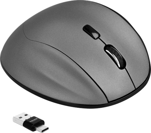 Delock Mus Ergonomisk Høyrehendt Optisk 5 Knapper Usb Usb C Svart Antrasitt Løsvekt