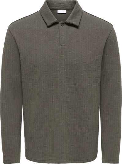 ONLY & SONS Onstrey Life Reg Ls Frml Polo Grey S