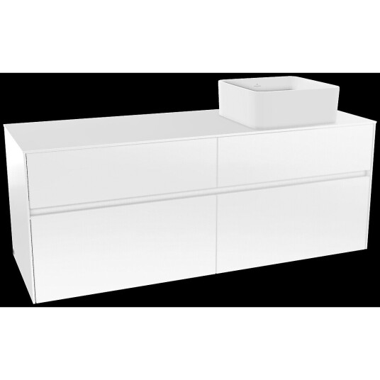Villeroy & Boch  Collaro Servantskap med 4 skuffer 140x50x54,8 cm u/lys Hvit Høyglans
