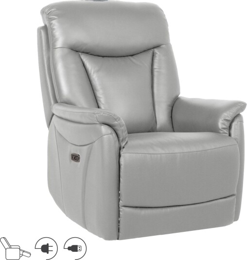 Reclinerlenestol Gårdal med elektrisk løftemekanisme skinn - Beige
