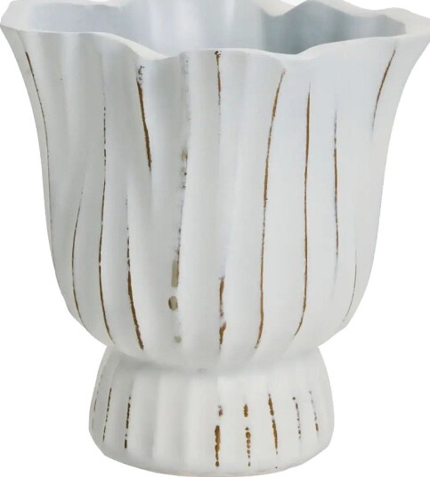 Lene Bjerre Palazzo Flower Pot 14.5X14X15 Cm. White WHITE 14.5X 15X 14 cm