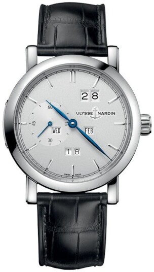 Ulysse Nardin Herreklokke 333 900 Perpetual Calendar Sølvfarget/Lær Ulysse Nardin Herreklokke 333 900 Perpetual Calendar Sølvfarget/Lær