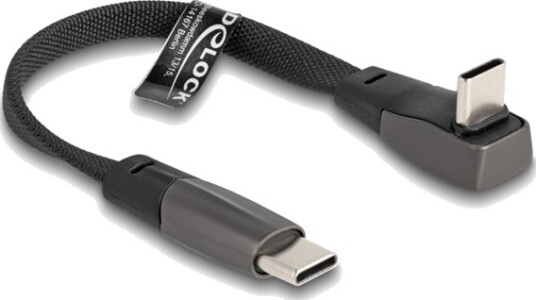 Delock Usb-Kabel Usb-C Hann Til Usb-C Hann Vinklet Usb 2.0 3 A 14 Cm Støtte For Power Delivery 3.0 Svart