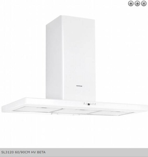Silverline Beta 90 cm Vegghengt Ventilator med Belysning og Filterindikator Hvit Silverline Beta 90 cm Vegghengt Ventilator med Belysning og Filterindikator Hvit