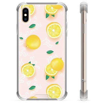 iPhone X / iPhone XS Hybrid-deksel Sitronmønster