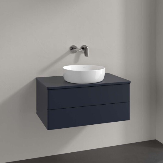 Villeroy & Boch Antao Servantskap med 2 skuffer 80x50x36 cm u/lys Blå Matt Villeroy & Boch Antao Servantskap med 2 skuffer 80x50x36 cm u/lys Blå Matt