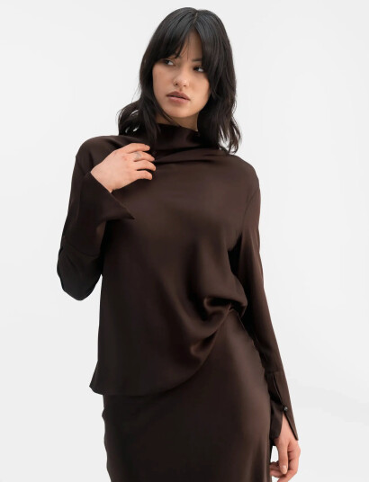 Ahlvar Gallery Ayumi Silk Blouse - Brown - S