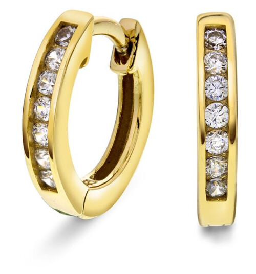 Pan Jewelry, Øreringer i 925 forgylt sølv med zirkonia