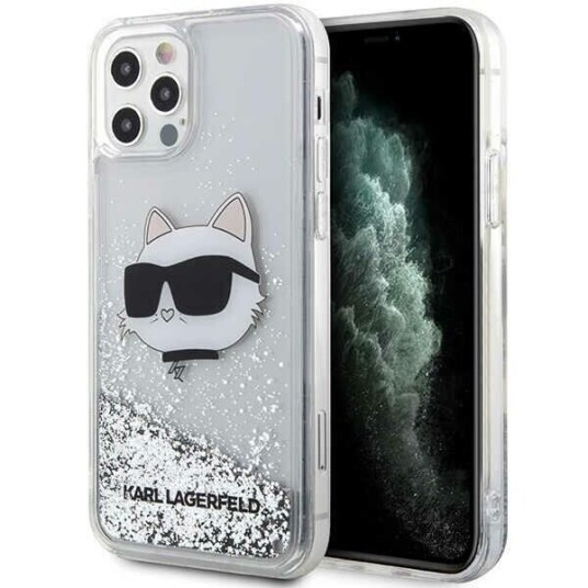 Karl Lagerfeld iPhone 12/12 Pro Hardcase Sølv Glitter Choupette Head