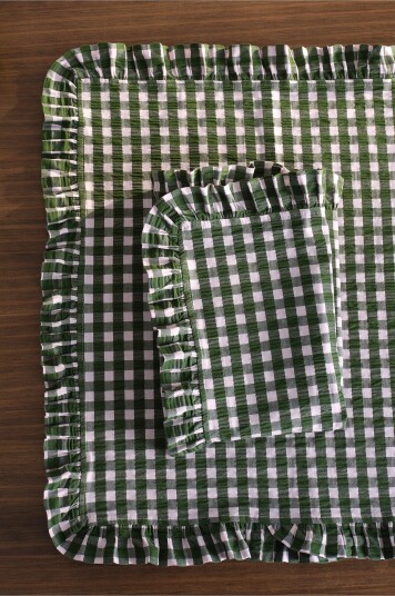 Jotex Serviett 2pakke Laget Av Seersucker Grønn/rosa SOFIE 22322910293
