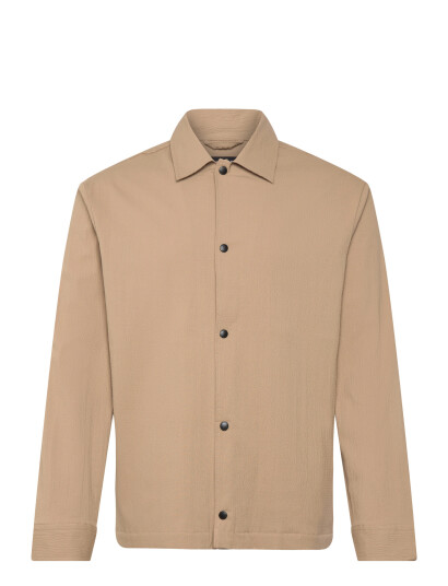 J. Lindeberg Celian Seersucker Overshirt Beige S J. Lindeberg Celian Seersucker Overshirt Beige S