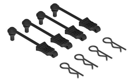 ARRMA AR390165 Body Clip Retainer 1/10 Scale Black (4)