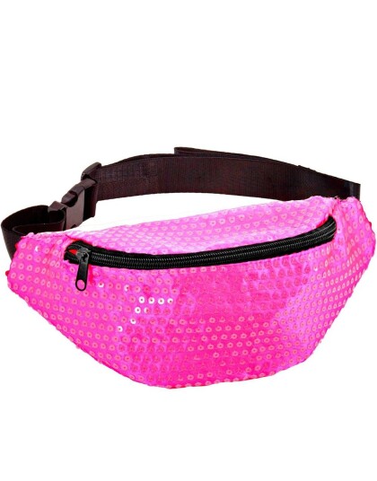 Neon Rosa Rumpetaske med Paljetter Neon Rosa Rumpetaske med Paljetter