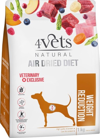 4Vets Tørrfôr Naturlig Vektreduksjon For Hunder 1 kg 4Vets Tørrfôr Naturlig Vektreduksjon For Hunder 1 kg