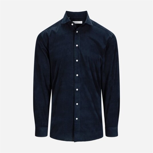 Ferner Jacobsen Corduroy Slimline Shirt - Navy Blå M