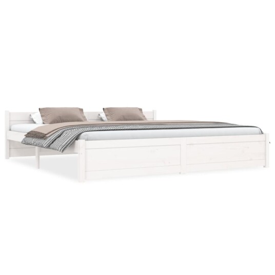 vidaXL Sengeramme hvit heltre 180x200 cm 6FT Super King vidaXL Sengeramme hvit heltre 180x200 cm 6FT Super King