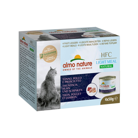 Almo Nature Hfc Natural Light 4 X 50 G Tunfisk Kylling & Skinke