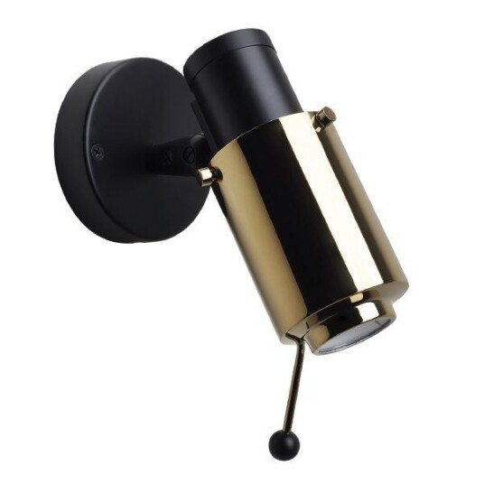 Biny Spot Vegglampe Sort & Gull