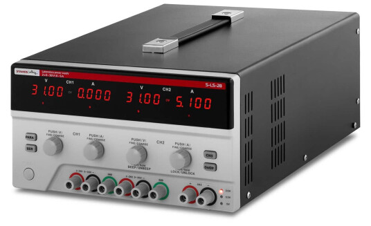 Stamos Soldering Dobbel laboratoriestrømforsyning – 2x 0–30 V, 0–5 A DC, 550 W 10021058 Stamos Soldering Dobbel laboratoriestrømforsyning – 2x 0–30 V, 0–5 A DC, 550 W 10021058