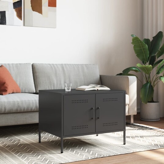  Salongbord svart 68x50x50,5 cm kaldvalset stål 843030
