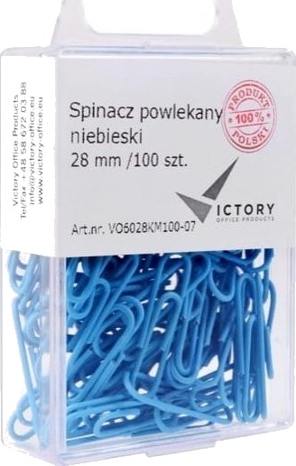 Victory Office Products Victory Office Spinacze Kontorsklips 28 Mm 100 Stk. Blå Plast Hengebeholder