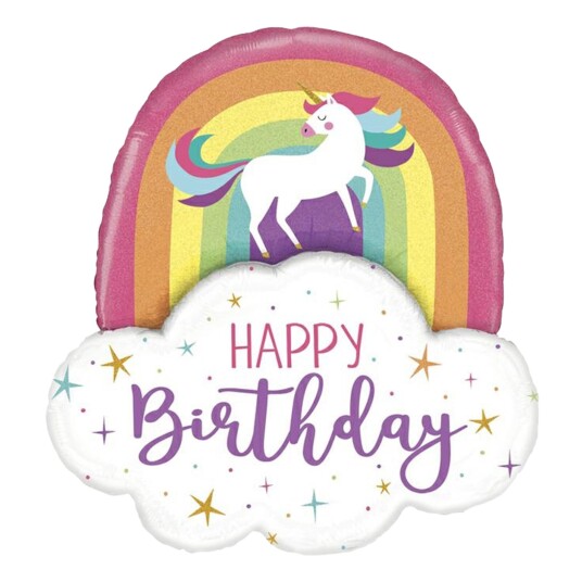 Ballongkungen AB Folieballong Unicorn Rainbow Birthday