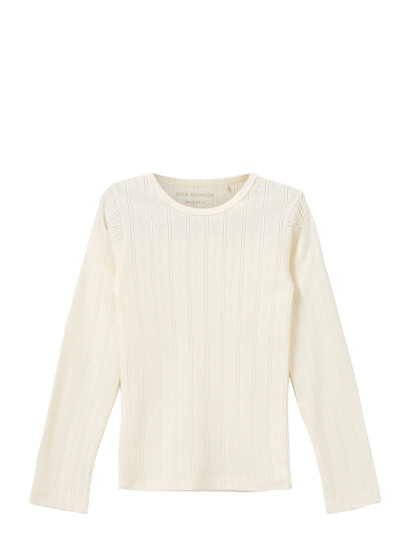 Sofie Schnoor Baby and Kids Petriciasy Pointelle Longsleeve Tee - Cream - 104 Sofie Schnoor Baby and Kids Petriciasy Pointelle Longsleeve Tee - Cream - 104