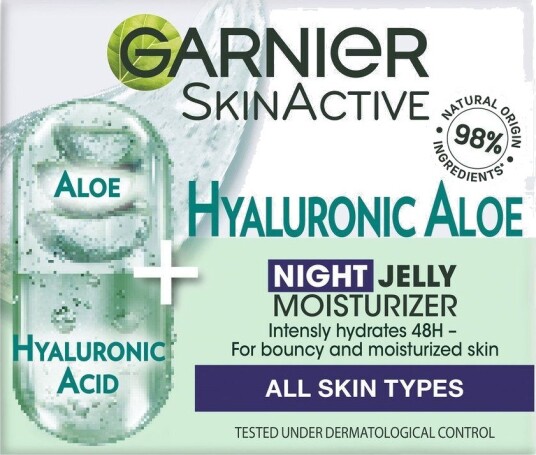 Garnier SkinActive Hyaluronic Aloe Nattkrem 50ml - Fuktighetsgivende for Alle Hudtyper Garnier SkinActive Hyaluronic Aloe Nattkrem 50ml - Fuktighetsgivende for Alle Hudtyper