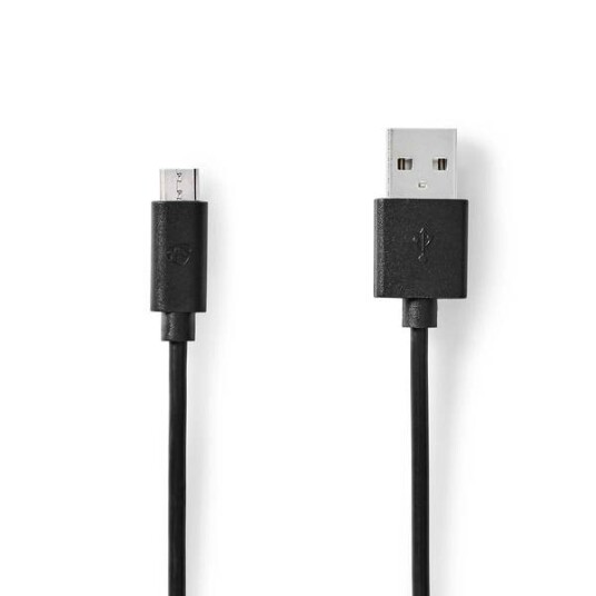 Ladekabel - Androide - Usb-A Han Til Usb Micro-B Han - 2 Meter - (Også Til Sony Dualshock Kontrollere)
