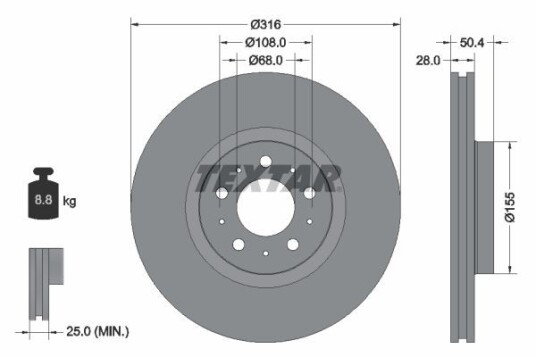 Bremseskive TEXTAR 92126603 Bremseskive TEXTAR 92126603