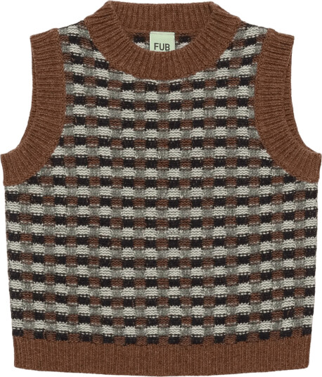 FUB Lambswool Vest Brown 90 FUB Lambswool Vest Brown 90