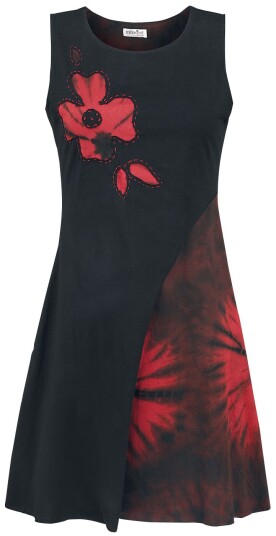 Innocent Goth Middellang kjole Maya Dress S til 4XL Damer svart-rød Innocent Goth Middellang kjole Maya Dress S til 4XL Damer svart-rød
