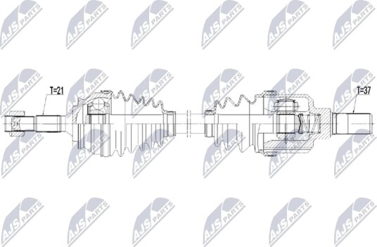 NTY NPW PE 133 Drivaksel