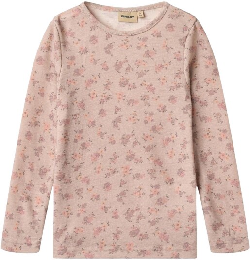 Wheat ull Wheat Alfi genser i ull til barn, Lilac Flowers (122) 122