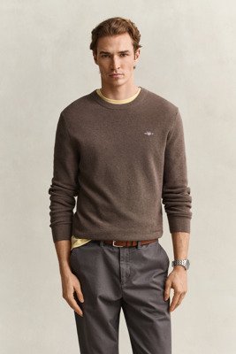 Gant Waffle Knit Sweater Brown XL Gant Waffle Knit Sweater Brown XL