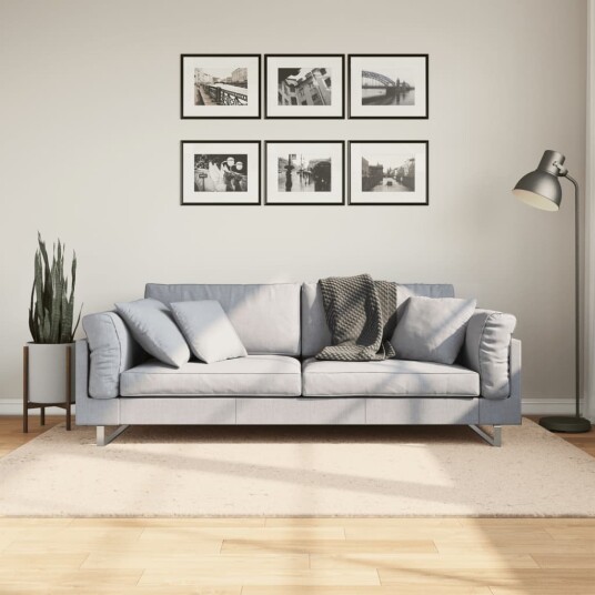 Teppe HUARTE kort luv mykt og vaskbart beige 140x200 cm