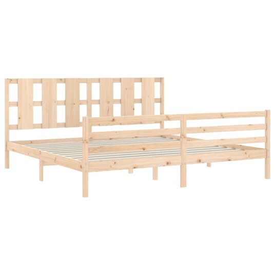 vidaXL Sengeramme med hodegavl 200x200 cm heltre